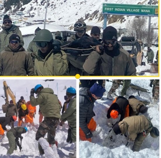 Rescue Operation at Mana Avalanche site in in Uttarakhand 