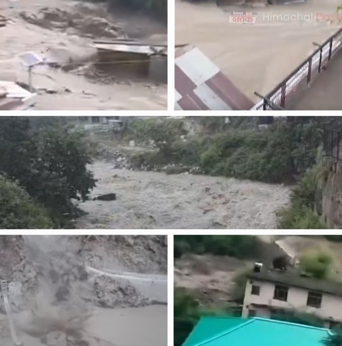 Images of flash flood in Rampur region 