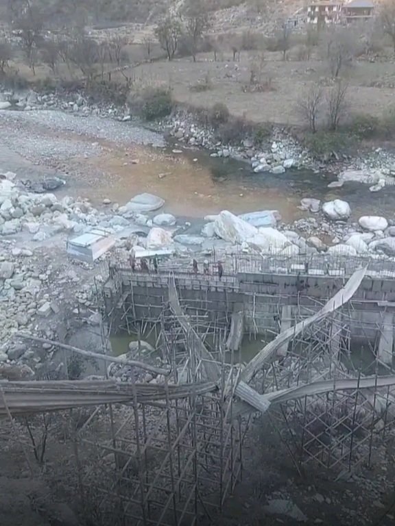 Big Building coming up along g Tirthan River in Kullu district 