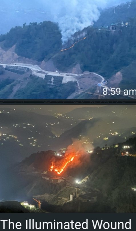 FireInShimlaNearbyForesrAboveFoyrlane