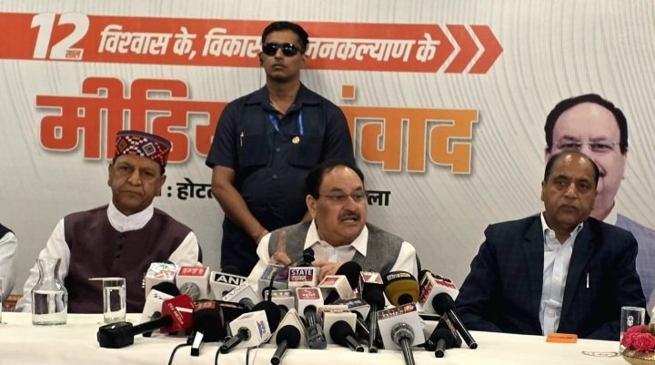 JPNaddaAtPressConfInShimla