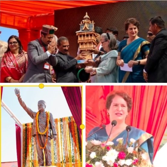 Priyanka, Sonia Gandhi in Shimla at Virbhadra Singh’s Statue Unveiling Ceremony at Ridge 