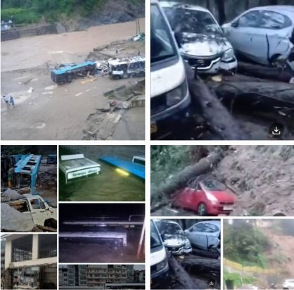 Flood Cloudburst Damaged in Shimla and  Dharmapur 